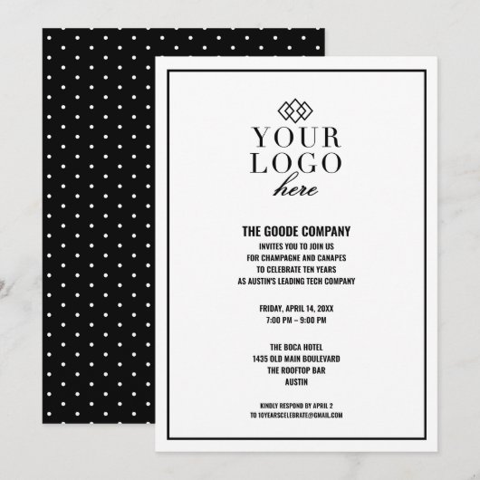 Invitation Événement de société personnalisée| Parti (Devant / Derrière)