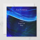 Invitation Événement de soirée dansante Blue Silver Mirrorbal (Dos)