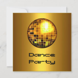 Invitation Événement de soirée dansante Mirroirball Or