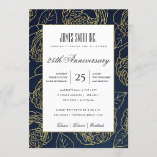INVITATION ÉVÉNEMENT D'ENTREPRISE FLEUR DE ROSE BLANCHE OR NA