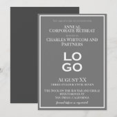 Invitation Événement d'entreprise Grey avec logo personnalisé (Devant / Derrière)