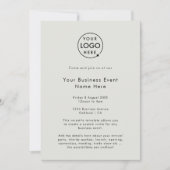 Invitation Événement d'entreprise | Logo minimaliste moderne  (Devant)