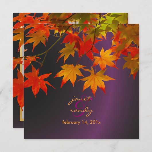 Invitation Événement des feuilles d'érable de PixDezines/auto (Devant / Derrière)