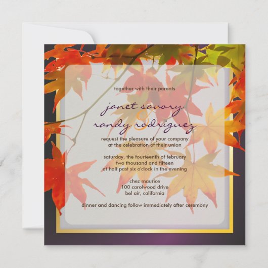 Invitation Événement des feuilles d'érable de PixDezines/auto (Dos)