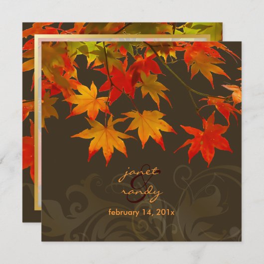 Invitation Événement des feuilles d'érable de PixDezines/auto (Devant / Derrière)