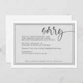 Invitation Événement différé moderne Désolé Reprogrammer l'év (Devant / Derrière)