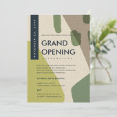 INVITATION ÉVÉNEMENT D'OUVERTURE ABSTRAIT MODERNE LIME GREEN (Debout devant)