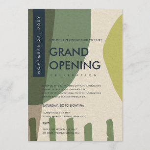 INVITATION ÉVÉNEMENT D'OUVERTURE GRANDIOSE D'ART ABSTRAIT MOD