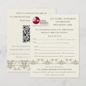 Invitation Événement du séminaire Damask argent, don QR Code (Devant / Derrière)