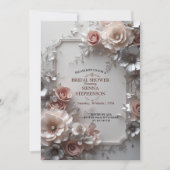 Invitation Événement Élégant de Fleurs pour Mariage/Enterreme (Devant)