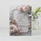 Invitation Événement Élégant de Fleurs pour Mariage/Enterreme (Debout devant)