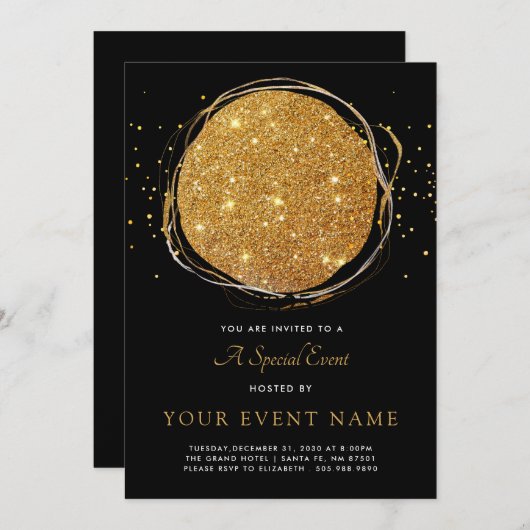 Invitation Événement Formel Élégant (Devant / Derrière)