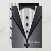 Invitation Événement Formel Tuxedo Black Tie (Devant / Derrière)