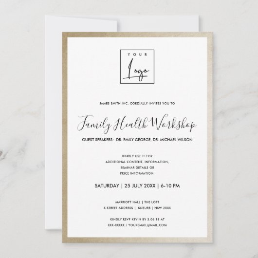 INVITATION ÉVÉNEMENT GALA DE L'ATELIER DE LOGO EN FEUILLE D'O (Devant)