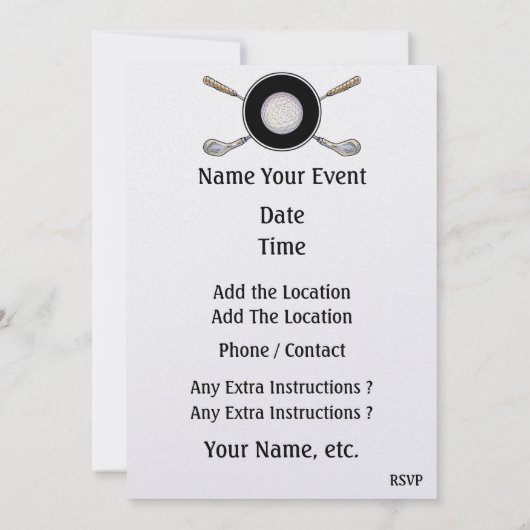 Invitation Événement golf - SRF (Dos)