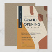 INVITATION ÉVÉNEMENT GRAND OUVERTURE MODERNE ABSTRAIT ROUILLE (Devant / Derrière)