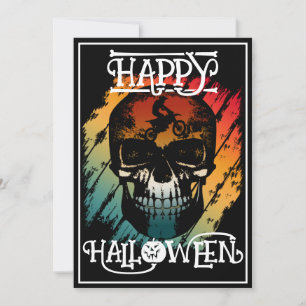 INVITATION ÉVÉNEMENT HALLOWEEN MOTOCYCLETTE CRÂNE VINTAGE