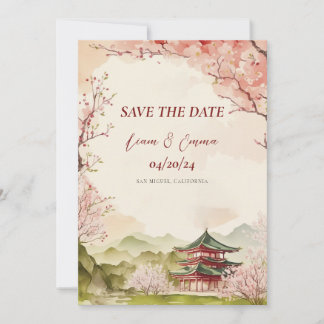 Invitation Événement japonais Sakura traditionnel Save The Da