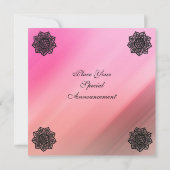 Invitation Événement magique Fleur celtique noire en soie ros (Dos)