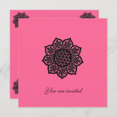 Invitation ÉVÉNEMENT MAGIQUE Pink Black Celtic Knot Invitatio (Devant / Derrière)