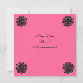 Invitation ÉVÉNEMENT MAGIQUE Pink Black Celtic Knot Invitatio (Dos)