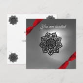 Invitation événement magique ruban blanc rouge (Devant / Derrière)