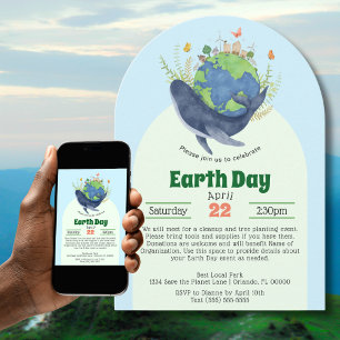 Invitation Événement moderne de la Journée de la Terre Balein