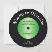 Invitation Événement musical disque vinyle pour toute occasio (Dos)