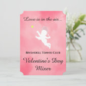 Invitation Événement Pink Cupid Tennis Player (Debout devant)