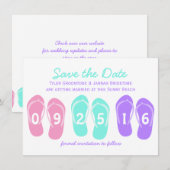 Invitation Événement Plage à Chaussons Save the Date (Devant / Derrière)