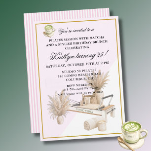 Invitation Événement pour les 25 ans Pilates & Matcha (tout â
