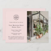 Invitation Événement professionnel | Blush Pink Modern Photo (Devant / Derrière)