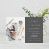 Invitation Événement professionnel | Gris photo professionnel (Debout devant)