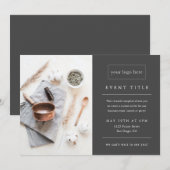 Invitation Événement professionnel | Gris photo professionnel (Devant / Derrière)