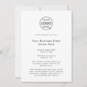 Invitation Événement professionnel | Minimaliste Nettoyer Bla (Devant)