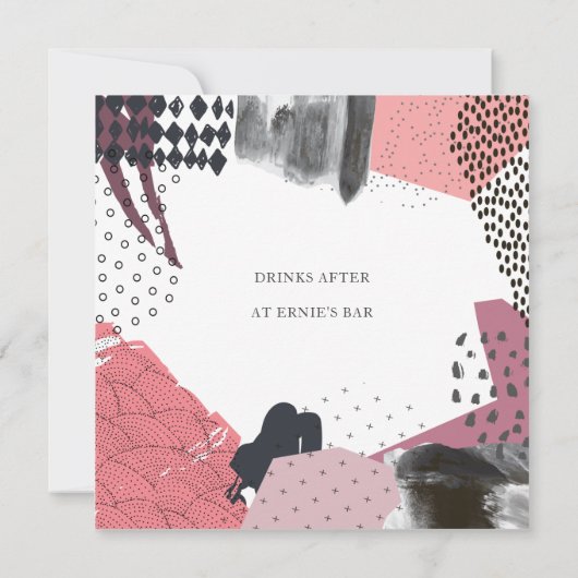 Invitation Événement promotionnel Collage d'art Abstrait (Dos)