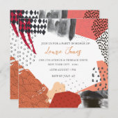 Invitation Événement promotionnel de collage d'art abstrait (Devant / Derrière)