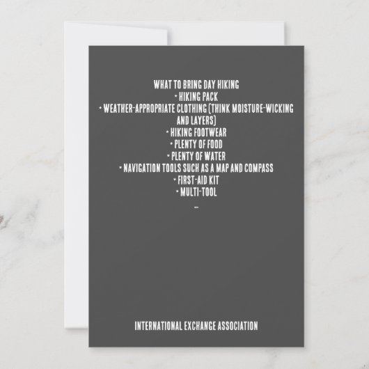 Invitation événement randonnée (Dos)