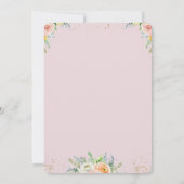 Invitation Événement religieux de baptême élégant rose floral (Dos)