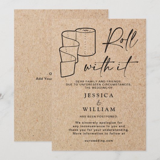 Invitation Événement reporté annulé avec modification de date (Devant / Derrière)