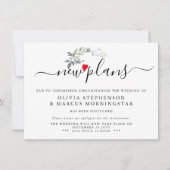 Invitation Événement Reporté de Moderne Feuillu Nouveaux Plan (Devant)
