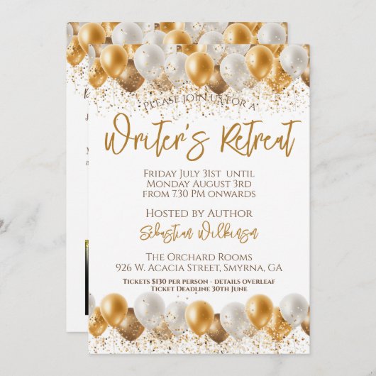 Invitation Événement Retraite de l'écrivain (Devant / Derrière)