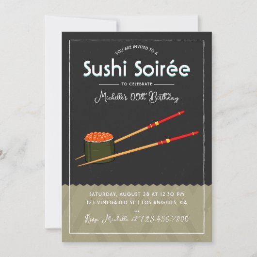 Invitation Événement Soirée Sushi Soirée Soirée Moderne (Devant)