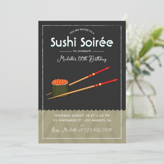Invitation Événement Soirée Sushi Soirée Soirée Moderne (Debout devant)