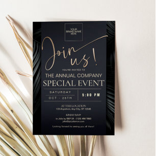 Invitation Événement spécial annuel d'entreprise Luxe Or Noir