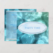 Invitation Événement spécial Élégantes bulles de l'étoile ble (Devant / Derrière)