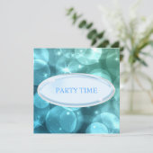 Invitation Événement spécial Élégantes bulles de l'étoile ble (Debout devant)