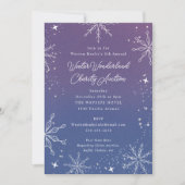 Invitation Événement spécial flocon de neige ombré violet (Devant)