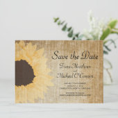 Invitation Événement Tournesol Rustc Save the Date (Debout devant)