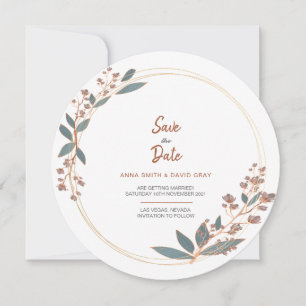 Invitation Événementiel Floral Circulaire Moderne Eucalyptus